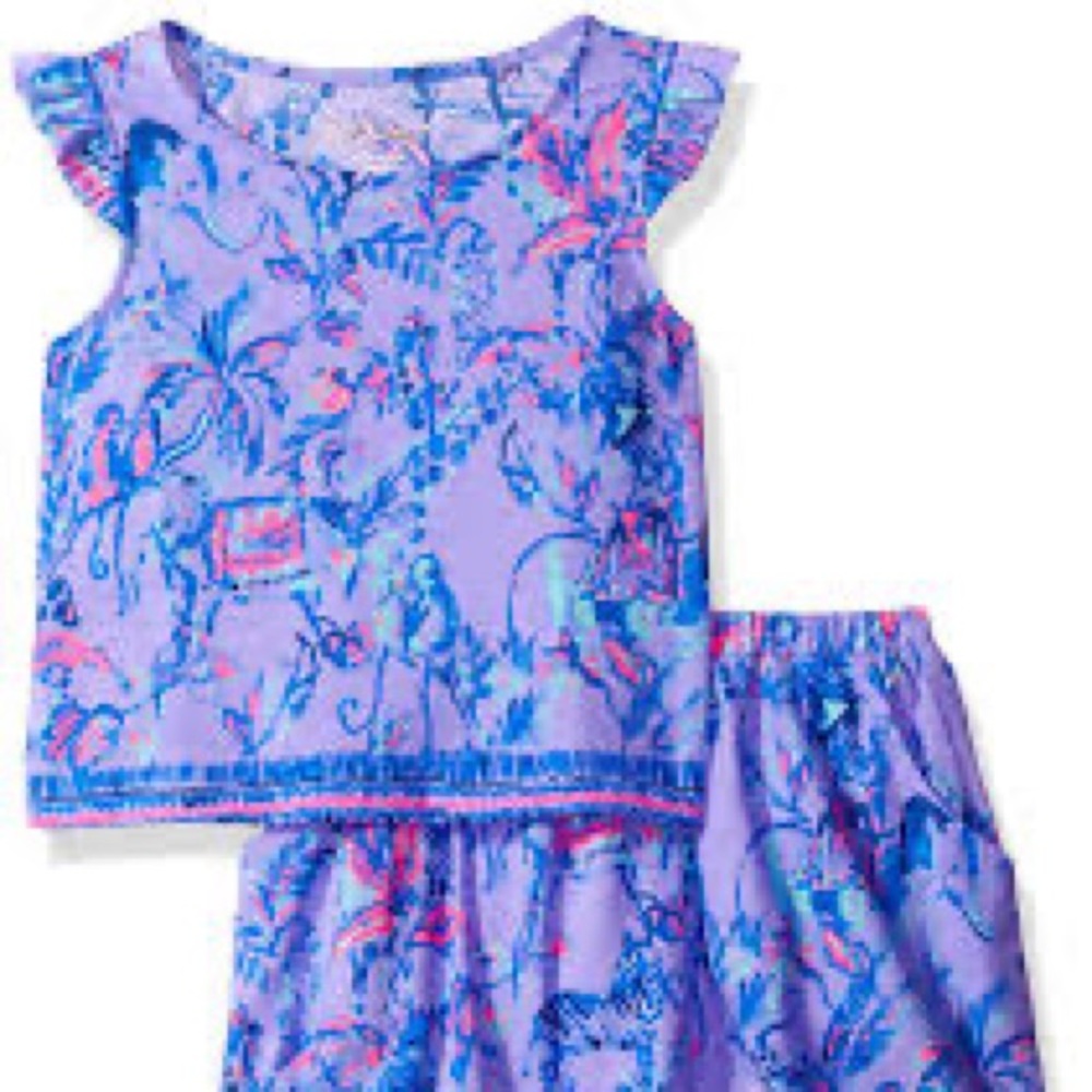 Lilly Pulitzer 2 Piece Play Set (top and skort) size XL, “Fruity Monkey”